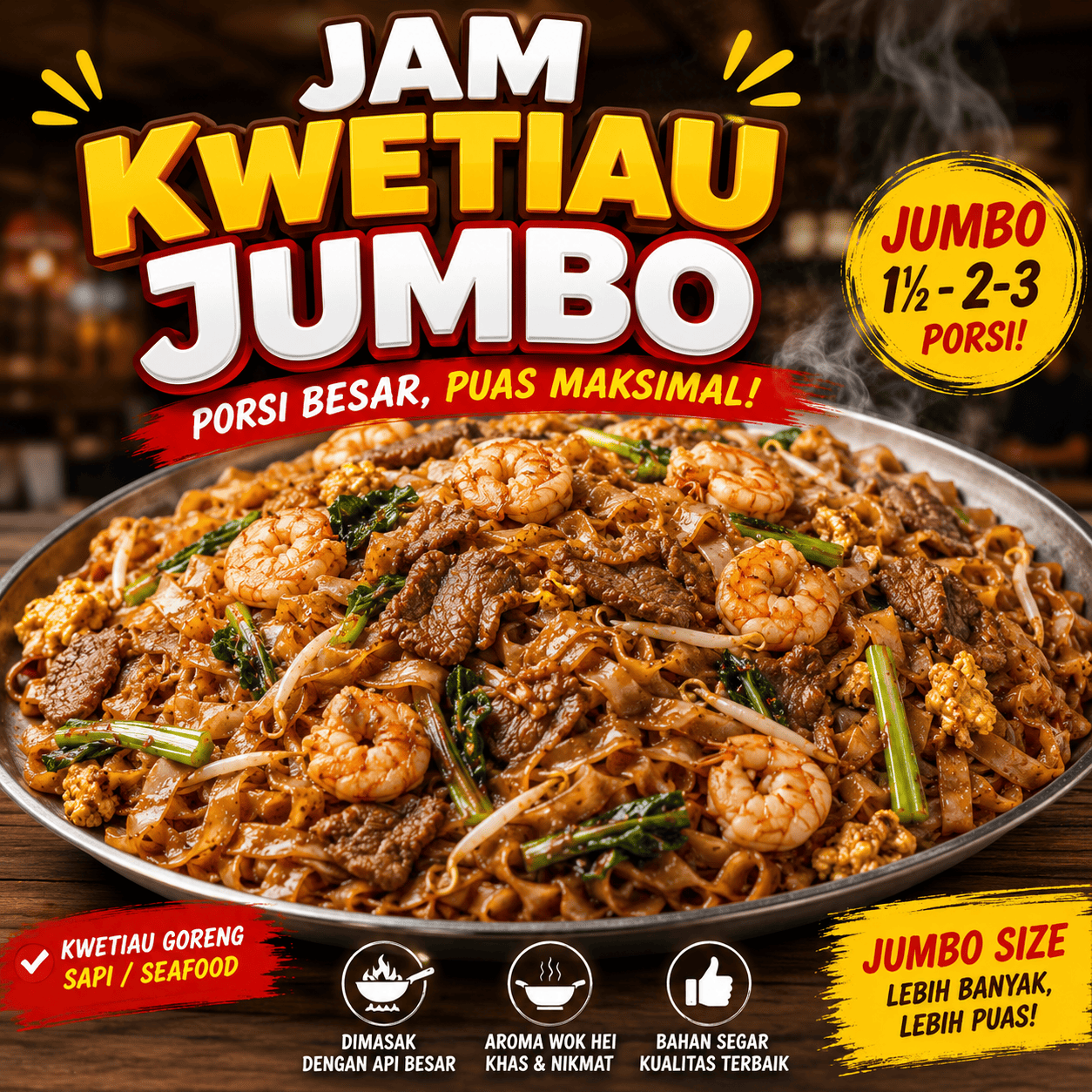 Jam Kwetiau Jumbo